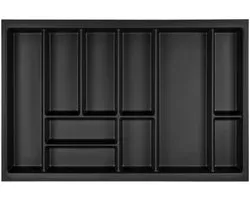 Orga-Box Junker Slim - Range-couverts pour tiroirs de 80 cm - Structure gris Lava perle - Bestekbak