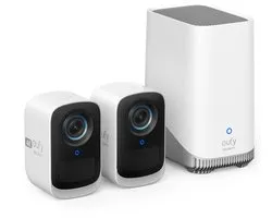 Eufycam 3C 4K - 2 caméras de sécurité / caméra IP - Batterie 180 jours - Pour intérieur & extérieur