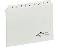 Cartes à onglet DURABLE, lettres AZ, plastique