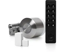 Nuki Ultra + keypad 2.0 +deursensor, inclusief SKG 3 sterren verstelbare cilinder : toegang met smartphone, vingerafdruk en pincode,