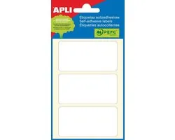 Apli witte etiketten ft 34 x 67 mm (b x h), 18 stuks, 3 per blad (2684)