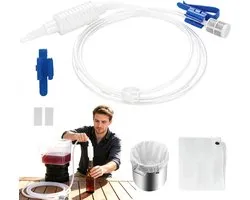 Zelf Bier Brouwen Bierpakket - Filter Set - 2,5m Siliconen Sifon - 40x46 cm Filterzak - Bierbrouwpakket - Voor Fermentatie - Bier Wijn en Cider - Herbruikbaar