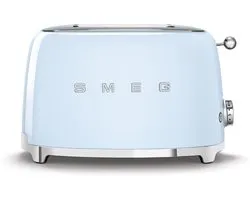 SMEG TSF01PBEU Broodrooster - 2 Sleuven - 950W - 6 Bruiningsstanden - Ontdooifunctie & Opwarmfunctie - '50s style - Pastelblauw