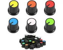 Dailygoods - 60 Stuks Potentiometer Knoppen in Diverse Kleuren