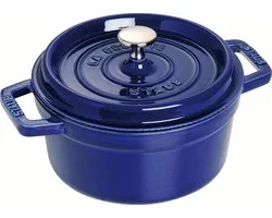 Cocotte Staub - ronde - 22 cm - bleu foncé