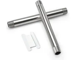 Bwintech 2 stuks 250MM 1/2" Male × 1/2" Male BSP Thread Stainless Steel 304 Extender Nipple gegoten pijpfittingen - ShopVlot