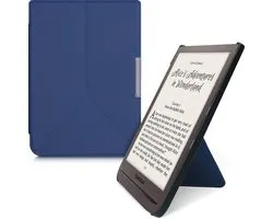 kwmobile e-reader hoesje geschikt voor Pocketbook InkPad 3/3 Pro/Color / Vivlio InkPad 3 hoes - Ereader flip case met standaard - E reader cover van kunstleer - In donkerblauw