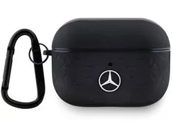 Mercedes-Benz Airpods Pro 2 Case - Genuine Leather - Stars Pattern - Black