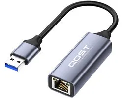 Adaptateur LAN Fast Ethernet USB-A vers RJ45 - USB3.0 - Port USB A vers Internet RJ45 / Réseau LAN - 10/100/1000 Mbps - Apple Macbook Pro - Dell XPS - Lenovo - Samsung - Chromebook - HP - Spacegrey
