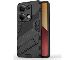 Coque adaptée pour Xiaomi Redmi Note 13 Pro 4G / Poco M6 Pro 4G | Coque arrière antichoc avec béquille. | Noir