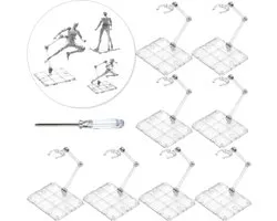 8 stuks montage actiefiguur displayhouder basispop model steunstandaard compatibel met HG RG SD SHF Gundam 1/144 speelgoed met schroevendraaier transparant