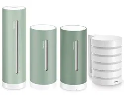Netatmo Slim Weerstation + Extra Binnenmodule – Indoor Pack 2.0 met Beschermhoes – CO2 Meter & Luchtkwaliteit – Temperatuur & Luchtvochtigheid – App Monitoring – Mint