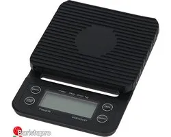 BaristaPro Koffie Weegschaal met Timer - 0,1 tot 3kg + GRATIS BaristaPro microvezeldoek 40x40cm