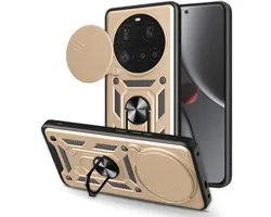 Coque Xiaomi 15 Ultra - Coque MobyDefend Armor avec Ring rotatif - Goud - Coque pour téléphone portable - Compatible avec : Xiaomi 15 Ultra