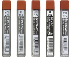 Penac Hi-Tec Polymer - Leads vulpotlood vulling - 0.5mm - Navullingen - HB - B - 2B - H - 2H