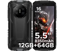 DOOGEE Fire 3 4G - Outdoor Phone - Robuuste Smartphone - 12GB RAM+ 64GB ROM/2TB TF - Android 16 - 8350mAh- 5,5-inch IPS HD+ - 13MP AI-camera - Widevine L1 - Face ID - NFC - IP68 - Grijs