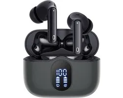Écouteurs sans fil Siltcon® - Écouteurs Bluetooth - Écouteurs sans fil - Écouteurs sans fil - Adaptés aux écouteurs - Écouteurs Bluetooth sans fil - Suppression du bruit ANC+ENC - Universel - BT 5.3 - Zwart