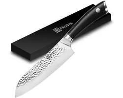 PAUDIN HP3 Santokumes Professionnels 17.5 cm - Couteau à Découper - Couteau de Chef - Couteau Japonais - Martelé