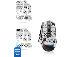 Set van 2 antislip griptape voor Logitech G G502 X Plus, zweetbestendig, eenvoudig te bedienen, zelfklevend ontwerp, professionele muizen-upgrade-kit, wit printpatroon