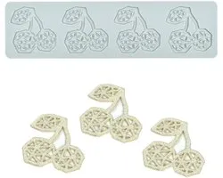 Lace Mold, Silicone Lace Fondant Mallen, Sugar Craft Impression Mold Eetbare Cake Moleculaire Cuisine Decoreren, 3 Gaten Cherry