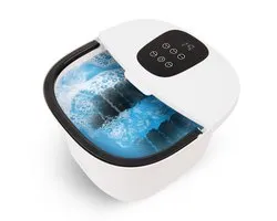 Niceey Massage Voetenbad XXL – Elektrisch Voetbad met massage – 10 Massage Rollers – Tot 48°C - Infrarood Voetmassage - 12L - Wit