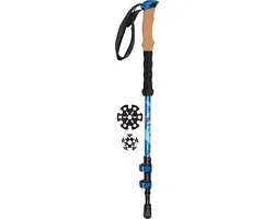 Abbey Walking Stick Télescopique Réglable Cork / EVA Grip - Camino - Argent / Noir / Bleu