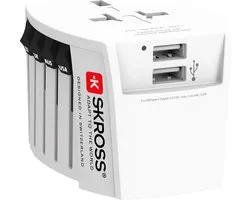 SKROSS - Adaptateur de voyage - Adaptateur monde MUV 2 pôles + 2xUSB 2400 mA