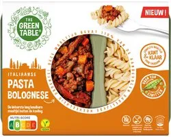 The Green Table - eenpersoons kant-en-klaar maaltijd 550 g - pasta bolognese - plantaardig - hypoallergeen - lang houdbaar - sixpack