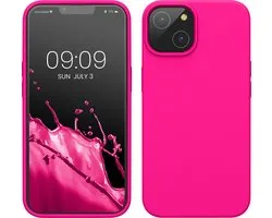 kwmobile phone case for Apple iPhone 14 - Coque avec revêtement en silicone - Coque pour smartphone en rose fluo