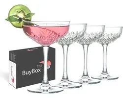 Set van 4 Vintage Coupe Cocktailglazen - Multifunctionele Martini, Champagne en Margarita glazen