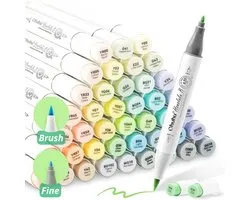 Ohuhu - Honolulu B Brush & Fine - Pastel Alcohol Art Markers - 48 kleuren - Blossoming