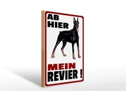 Holzschild Hinweis 30x40cm ab hier mein Revier Hund