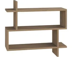 Étagère murale Hocuspicus – Étagère murale flottante au Design rectangulaire moderne – Bibliothèque et système de rangement décoratif – Pour chambre, salon, salle de bain et Cuisine – Montage facile – Chêne