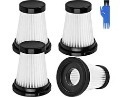 Filters Accessories Replacement for Moosoo K12 K13 K12 Pro, for Genius Invictus One 1.0 X7 / 2.0 Cordless Handheld Vacuum Cleaner Parts, 4 x HEPA Filters, 1 x Cleaning Brush (4 Pcs)