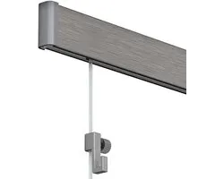 Système de suspension de tableaux Artiteq Click Rail 200 cm – Set complet – Crochet et fils transparents inclus – Aluminium – Charge maximale : 30 kg/m