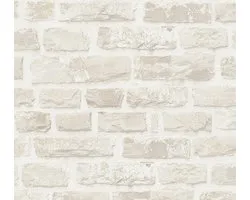 NATUURSTEEN BEHANG | Industrieel - Beige Wit - A.S. Création Natural Living D`eco