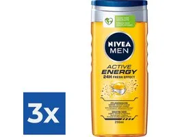 Nivea Men Gel Douche Active Energy 250 ml - Pack économique 3 pièces