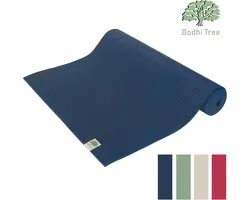 Tapis de Yoga Bodhi Tree - 6 mm d'épaisseur - 183x61 cm - Tapis de yoga studio avec sangle de transport - Extra épais - Tapis de Fitness Tapis de sport - Antidérapant - Blue Foncé