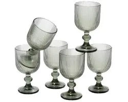 Mica Decorations Merlot Wijnglas set van 6 - 250 ml - Glas - Grijs
