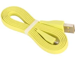 Dailygoody - Snoervervanging - Micro USB kabel - Duurzaam PVC materiaal - Fluorescerend geel - Compatibel met UE Boom - 1,2 meter