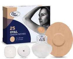 CureTape Sensor Patches - Beige - Sensor Pleisters - Freestyle Libre 2 & 3 - Dexcom G6 & G7 - Medtronic Guardian - 25 Stuks
