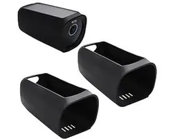 2 pièces - Housse en silicone - compatible avec Eufy Security S330 et EufyCam 3 - caméra de surveillance - boîtier en silicone résistant aux intempéries - silicone résistant aux intempéries - noir - et utilisation extérieure