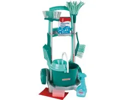 Klein Toys Leifheit speelgoed schoonmaaktrolley - incl. schoonmaak accessoires - turquoise