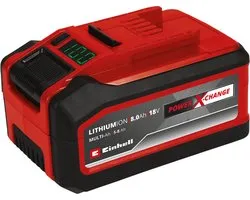 Einhell 5.0-8.0 Ah Plus Accu - Power X-Change - 18 V/Li-ion - Max. vermogen: 1350 W - Active Accu Management Systeem - PLUS-Technologie - MULTI-Ah Technologie: 8.0 Ah voor max. gebruiksduur of 5.0 Ah voor max. levensduur