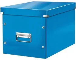 Leitz Wow Click & Store Kubus Grote Opbergdoos - 80% Gerecycled Karton - 32 x 31 x 36 cm (BxHxD) - Blauw