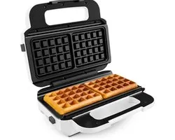 Tefal Snack XL SW7011 gaufrier et appareil à croque-monsieur 850 W Blanc, Acier inoxydable