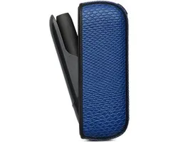 KELERINO. Etui en cuir pour IQOS 3 Duo - Crocodiles - Blauw