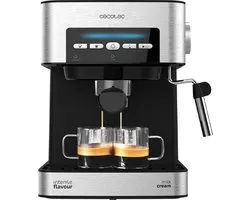 Cecotec Cumbia Power Espresso 20 Barista Aromax Kaffeemaschine. Leistung 2900 W, 2 Heizsysteme, 20-bar-Druckpumpe, Manometer, Doppelauslassfilterhalter und 2 Filter (Matic)