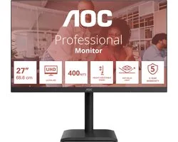 AOC – U27E4CV – 27 inch 4K UHD monitor – IPS – USB-C hub