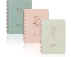 SnelShoppen - 3 Pcs Aesthetic Spiral Notepads A5 Hard Cover Notebooks met Lined Pages voor School en Werk, Cute Journaling Notebooks met Grote Pocket